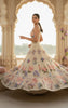 Unstitched Embellished Blouse With Printed Lehenga