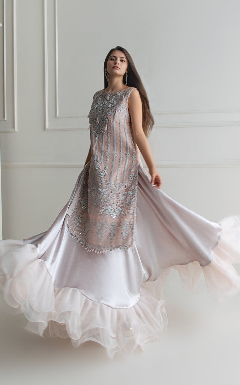 EMBROIDERED SHIRT WITH LEHENGA