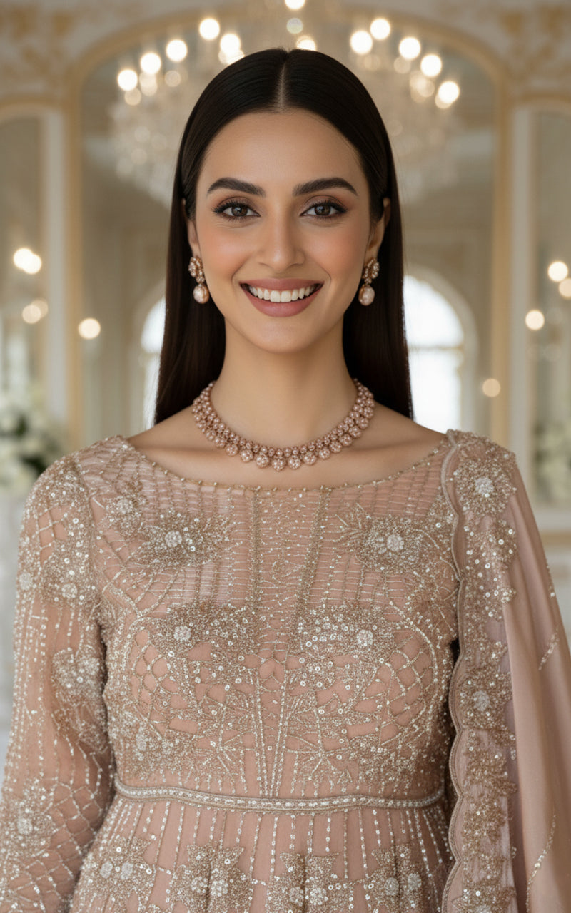 Embroidered Maxi With Dupatta