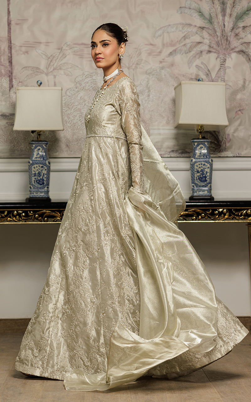 Unstitched Elegant Sage Green Traditional Ensemble