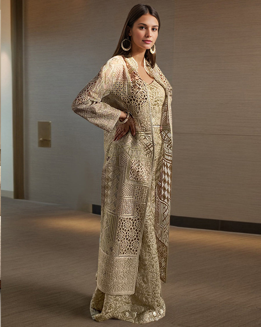 Embroidered Jacket With Blouse