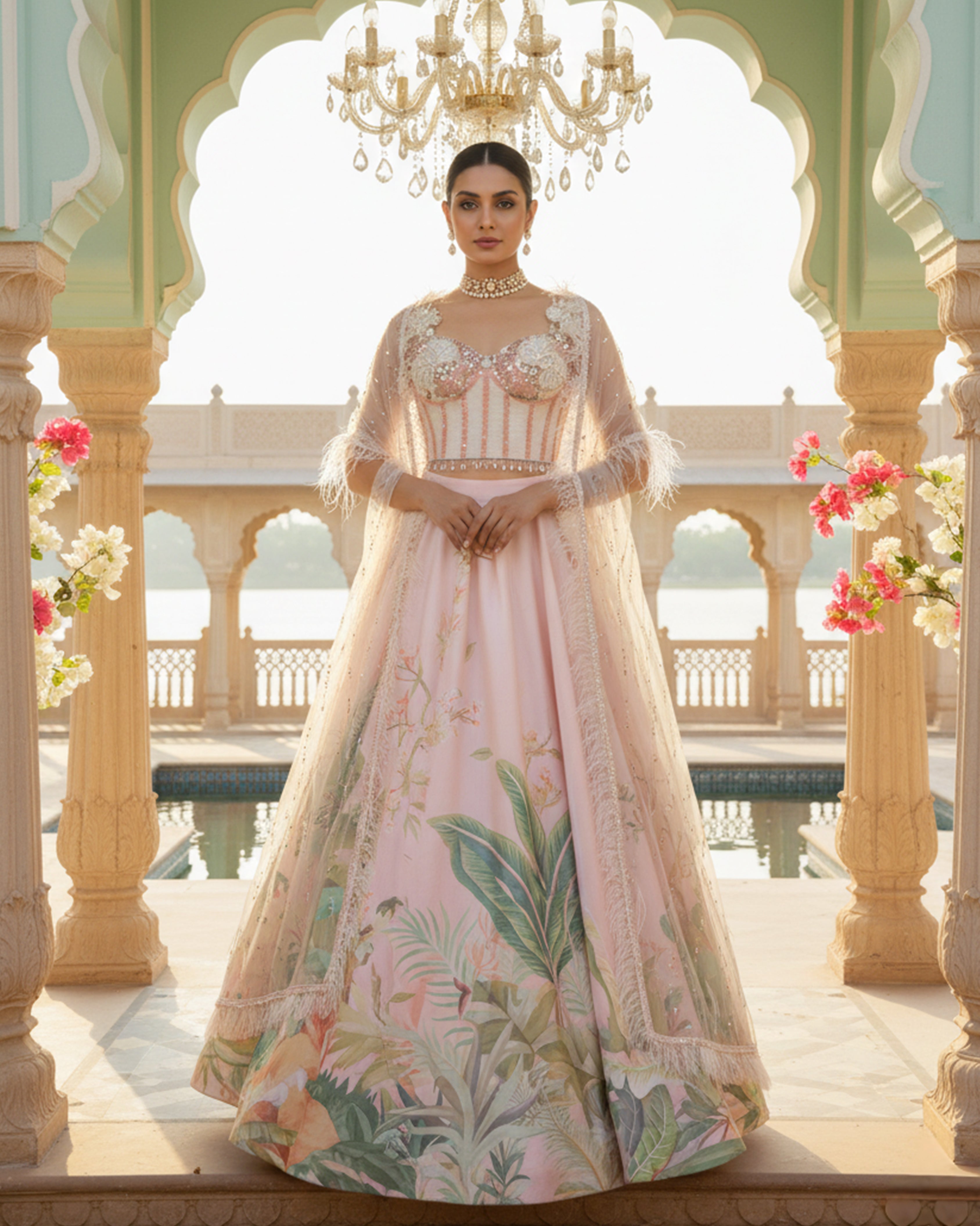 Tropical Fantasy Bustier Lehenga Set