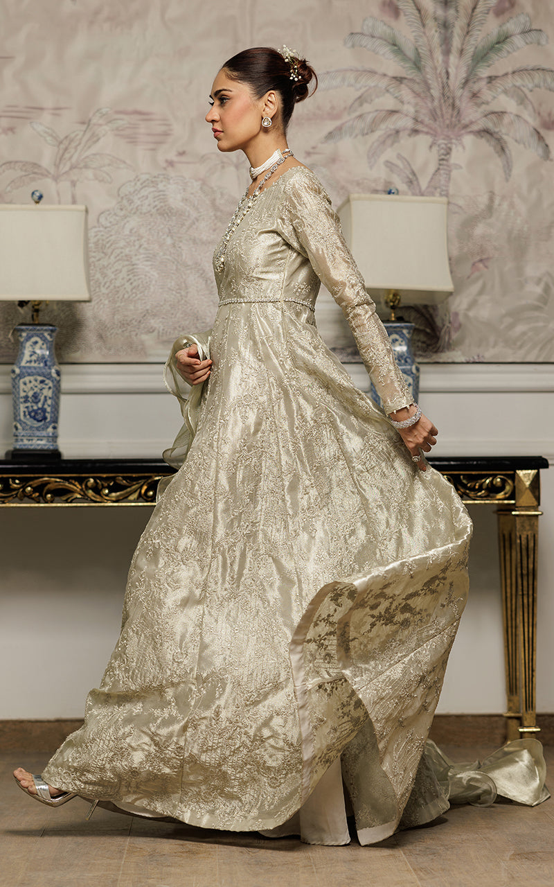 Unstitched Elegant Sage Green Traditional Ensemble