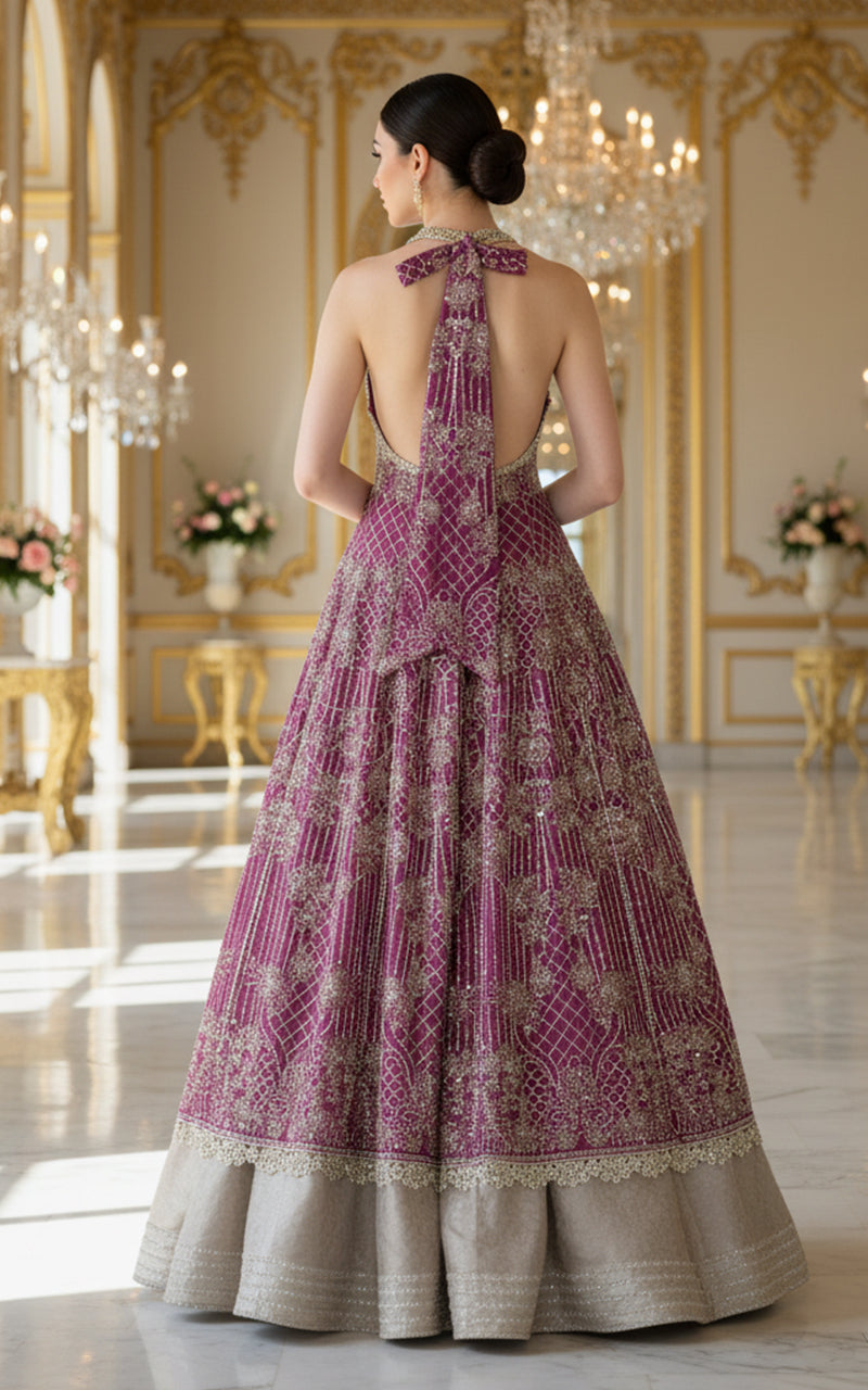 Embroidered Dress With Skirt and Dupatta