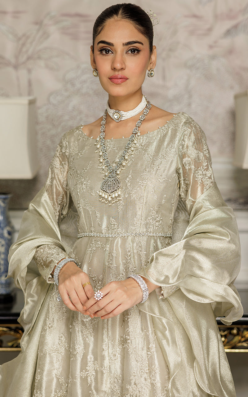Unstitched Elegant Sage Green Traditional Ensemble