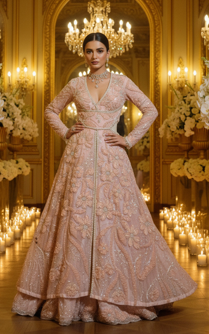 Embroidered Dress With Skirt