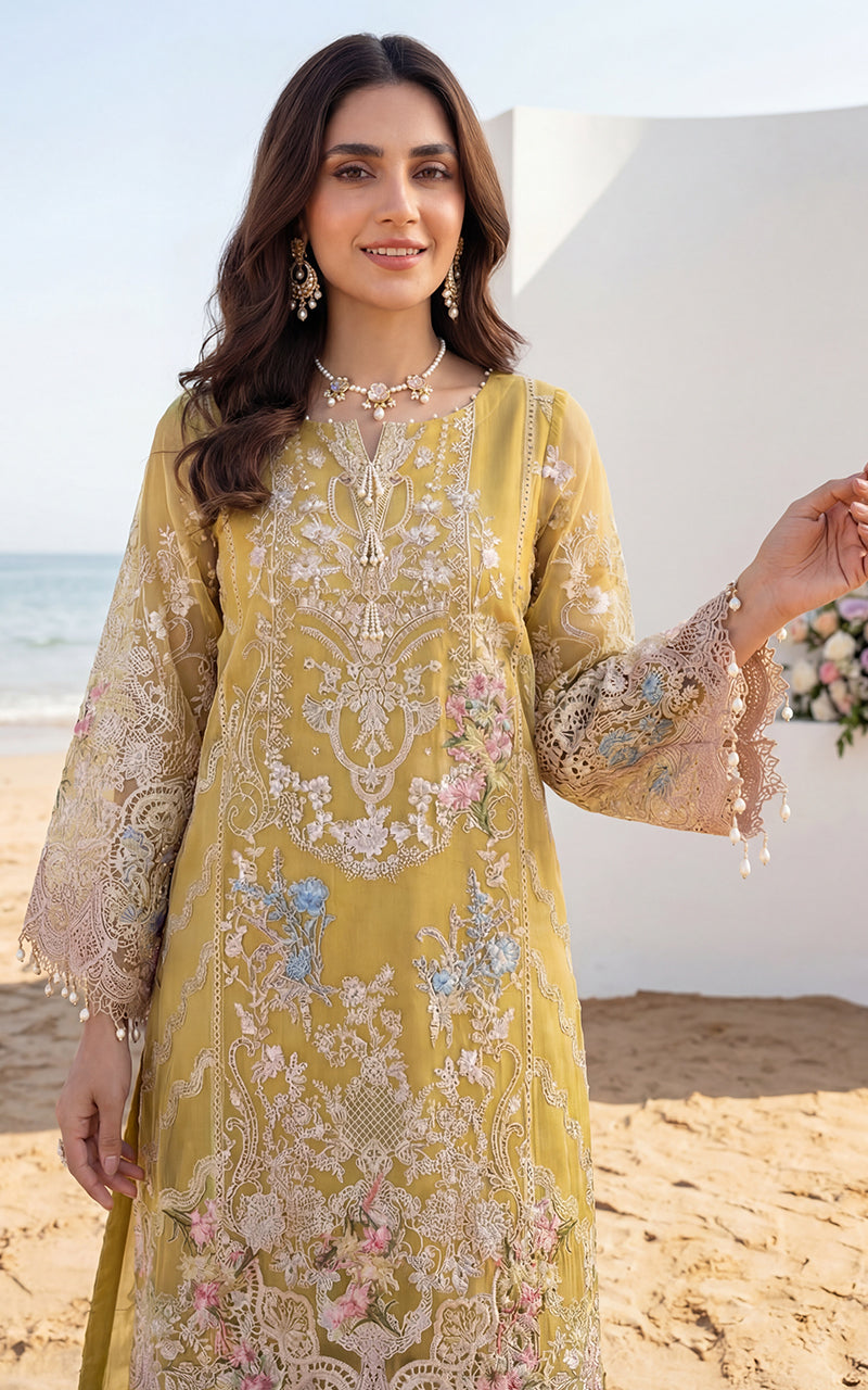 Embroidered Shirt With Trouser