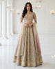 Unstitched Organza Embroidered Blouse With Lehenga