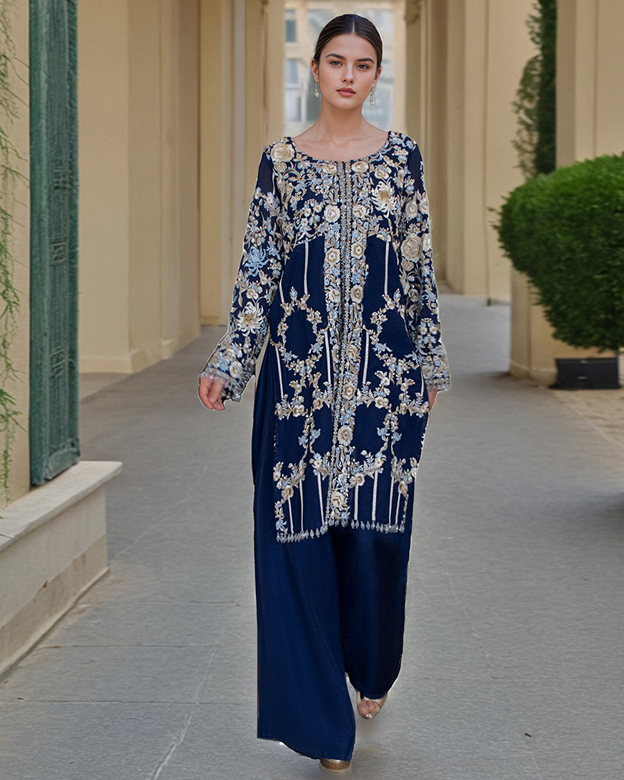 Chiffon Embroidered Shirt