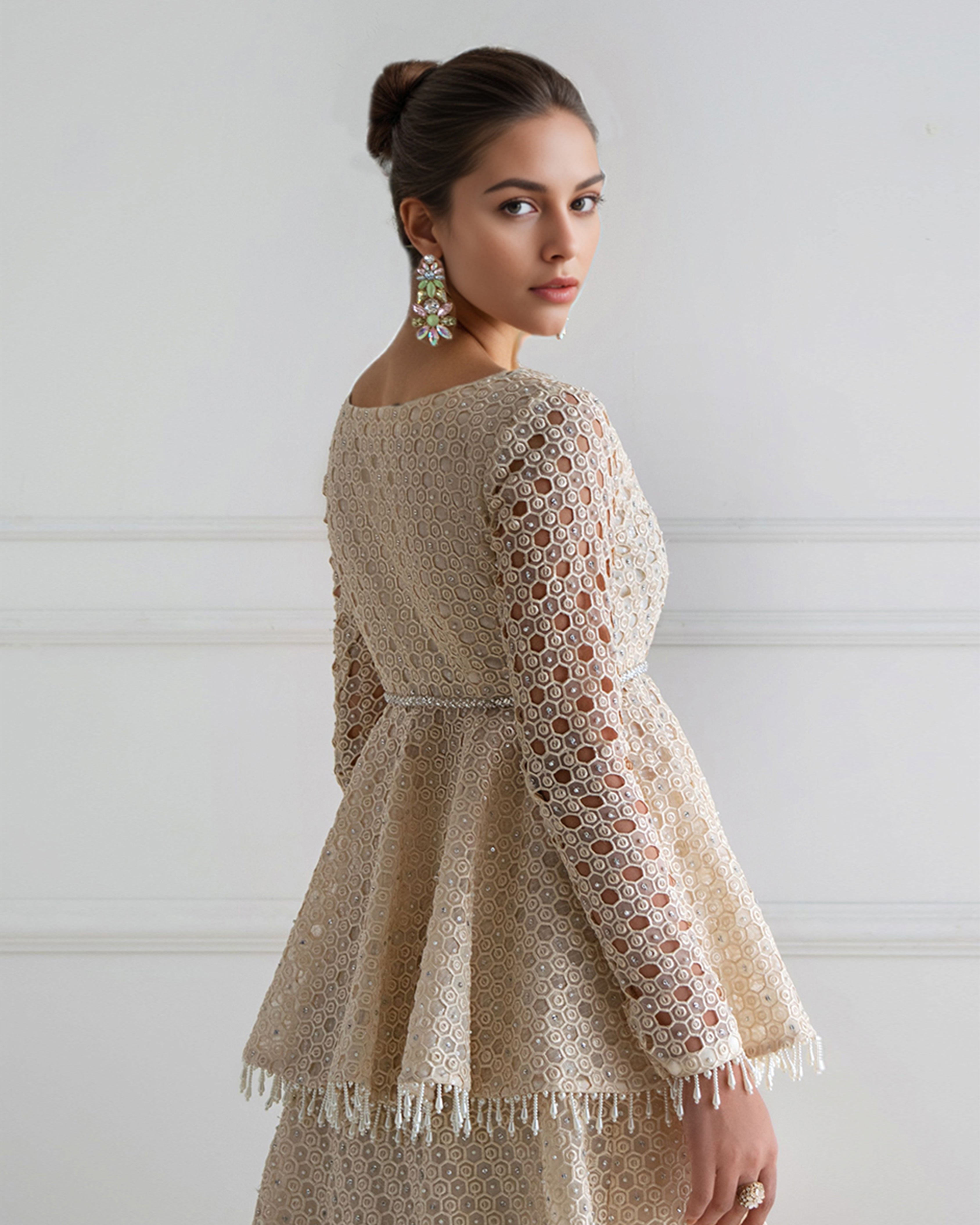 Unstitched Rose Aura Peplum Set