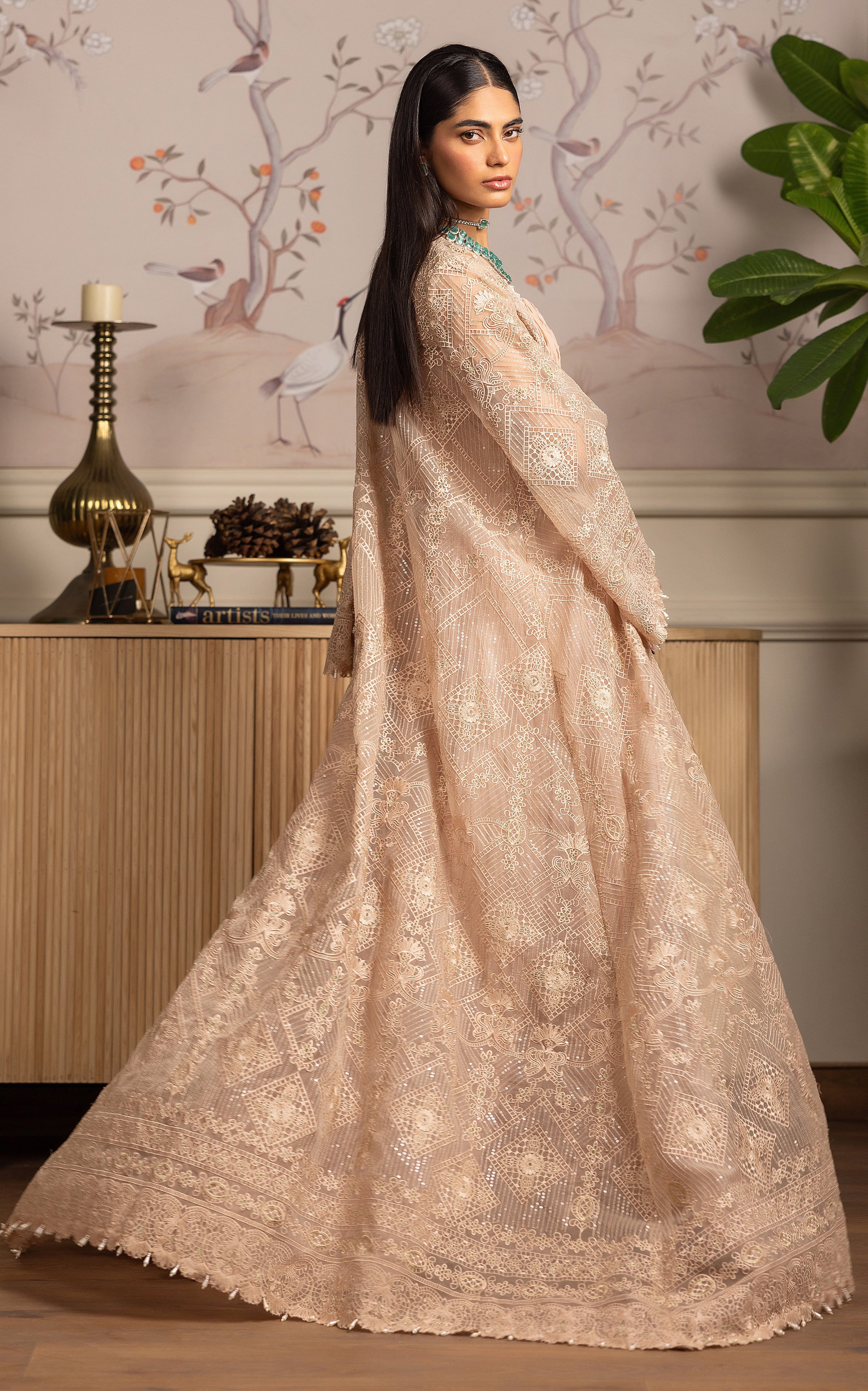 The Peach Crushed Maxi & Jacket Set