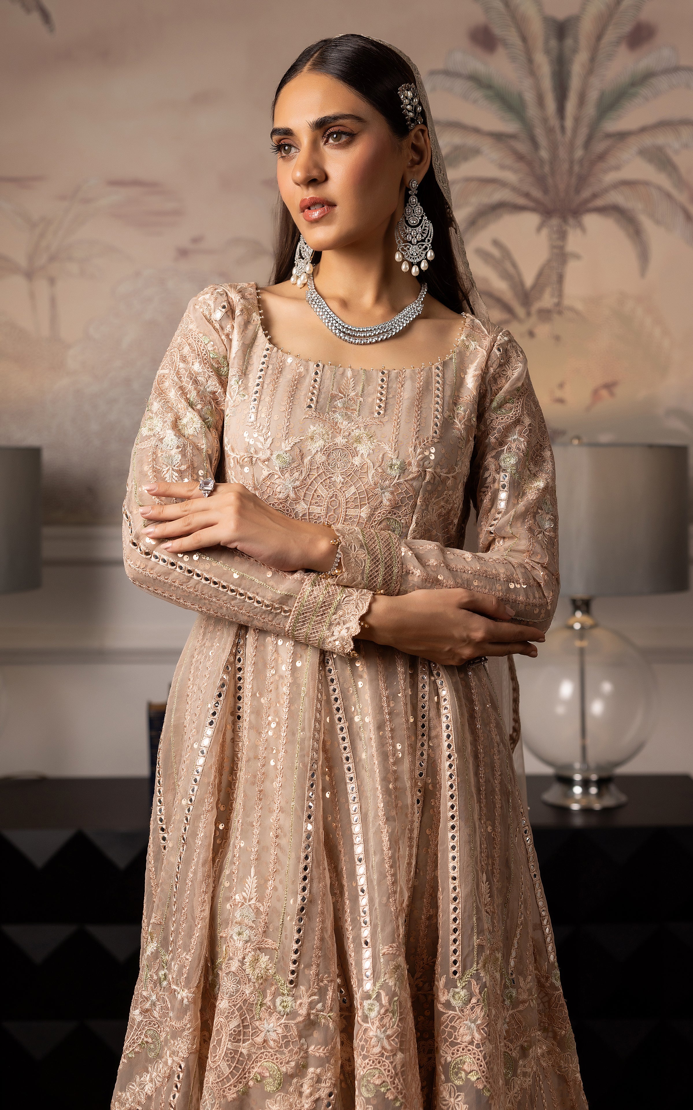 Net Embroidered Maxi
