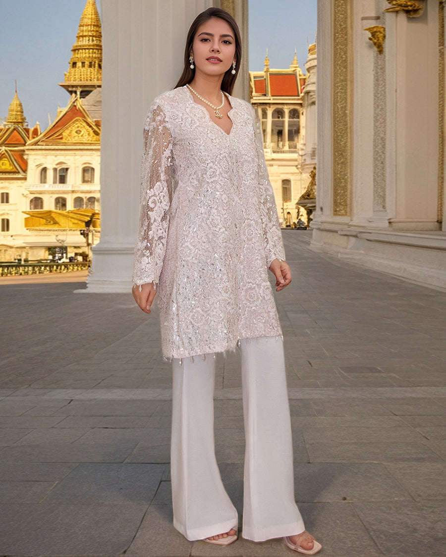 Net Cut Dana Shirt With Trouser