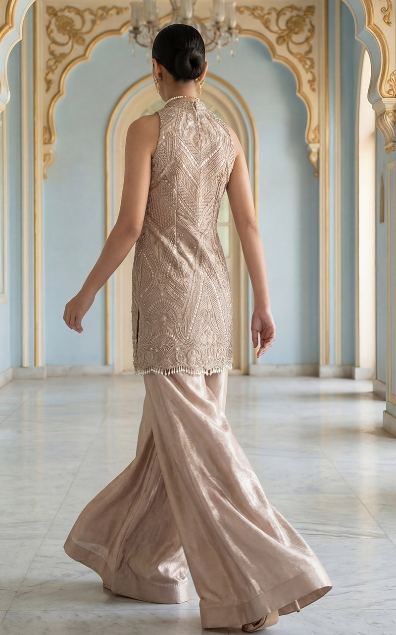 Embroidered Shirt With Gharara