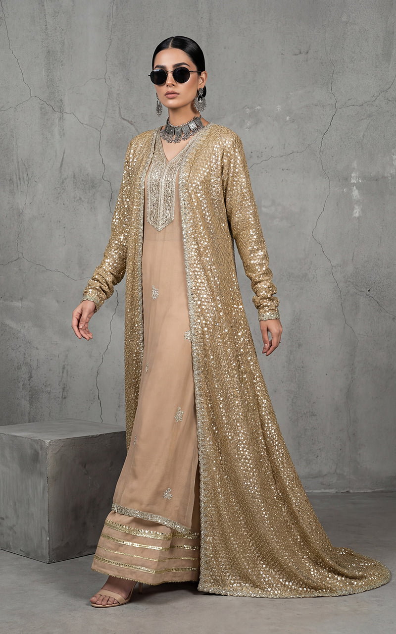 Embroidered Jacket With Shirt And Trouser