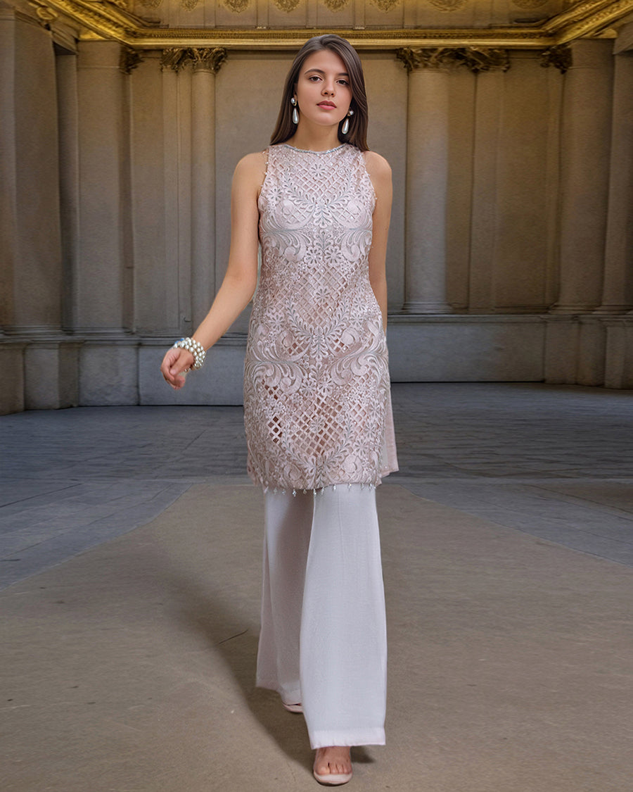 Organza Embroidered Shirt