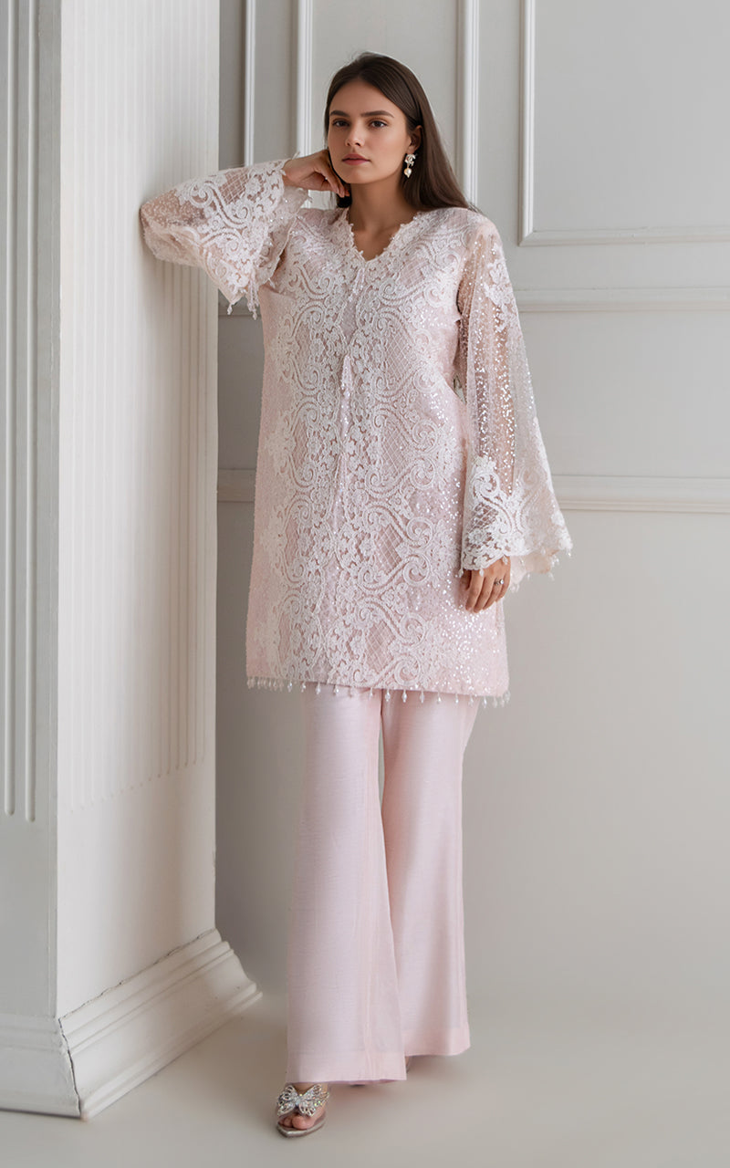 Net Embroidered shirt