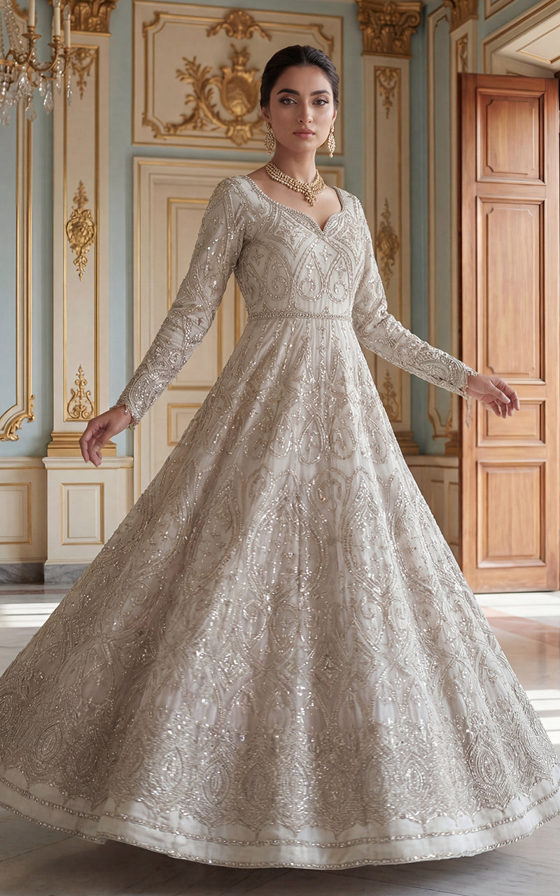 Embroidered Maxi With Dupatta