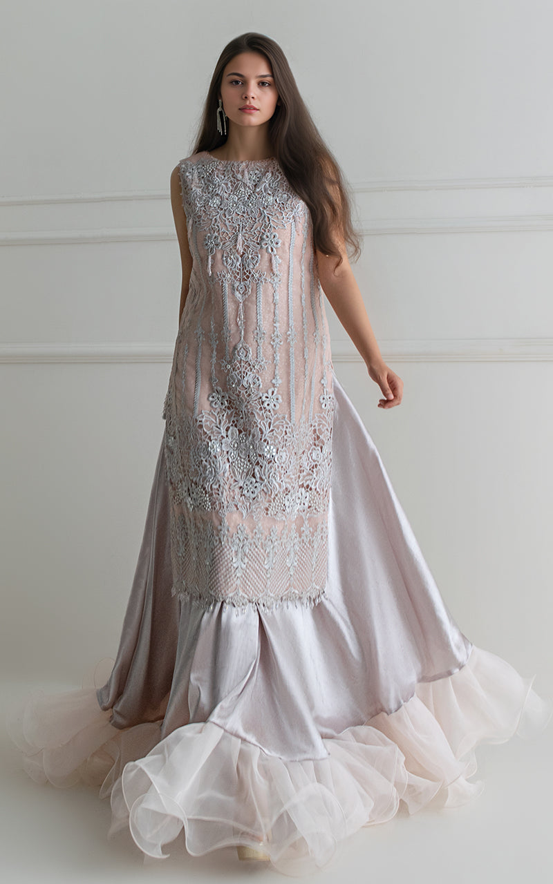 EMBROIDERED SHIRT WITH LEHENGA