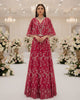 Net Embroidered Blouse With Cape And Lehenga