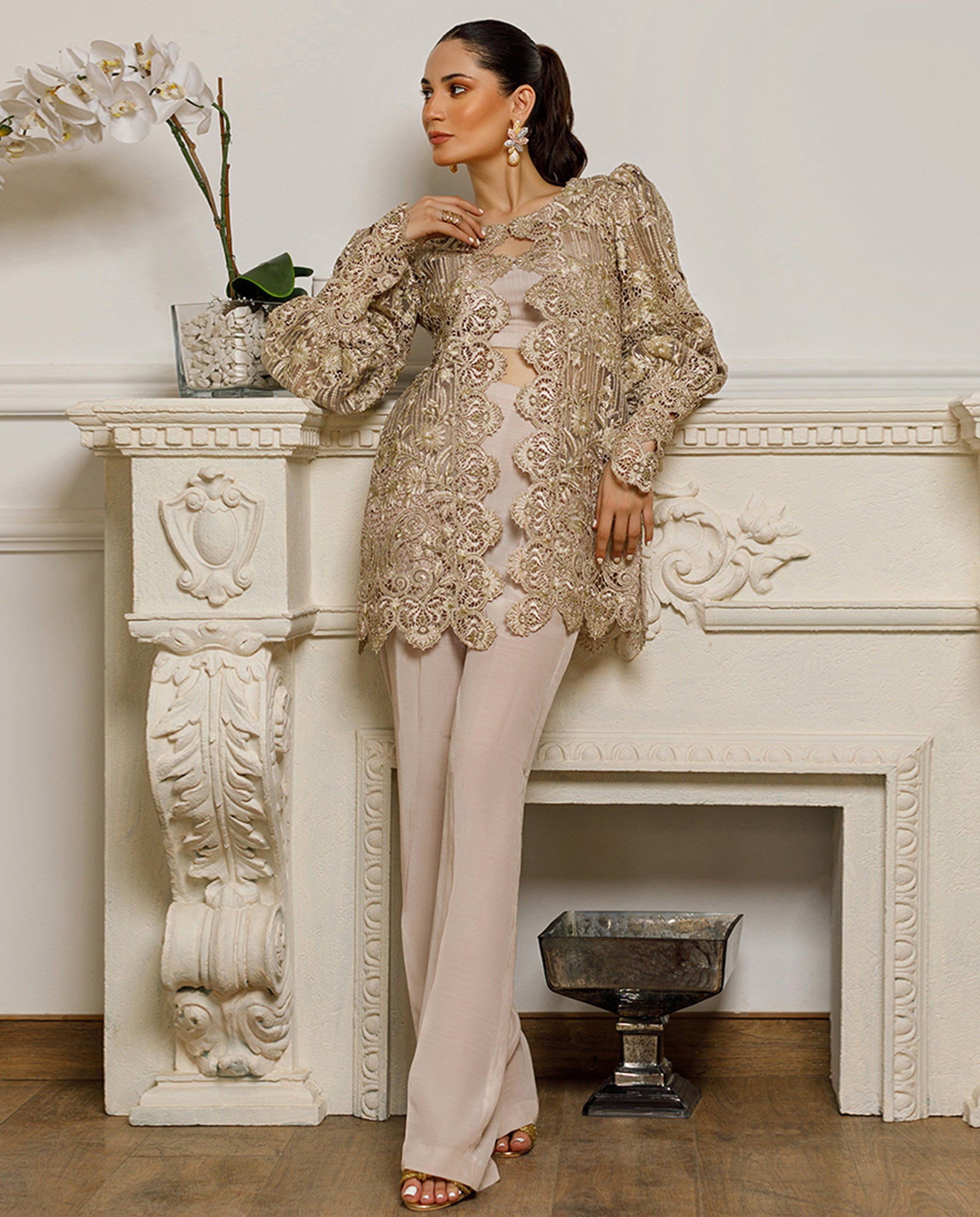 Unstitched Gilded Elegance Embroidered Jacket