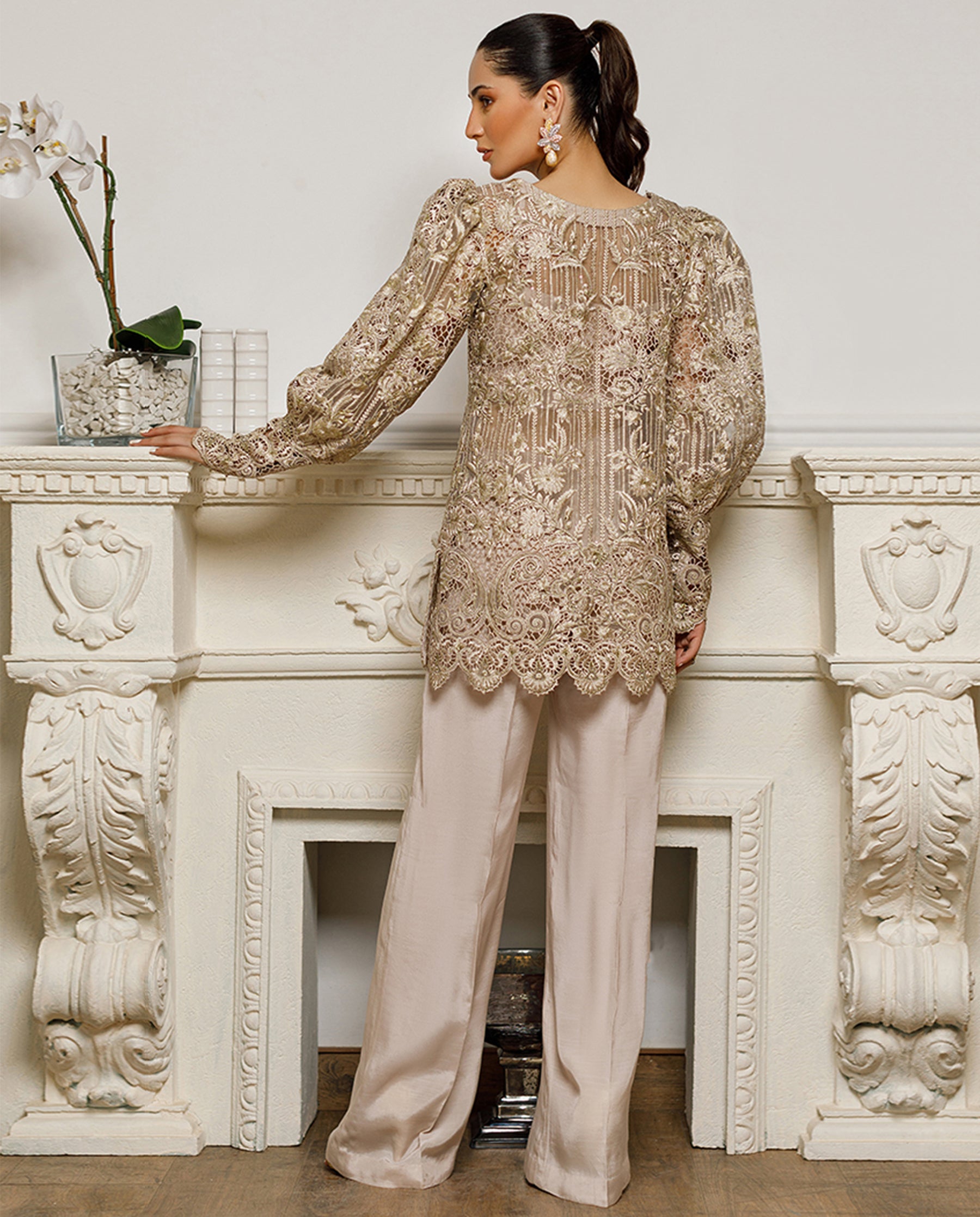 Unstitched Gilded Elegance Embroidered Jacket