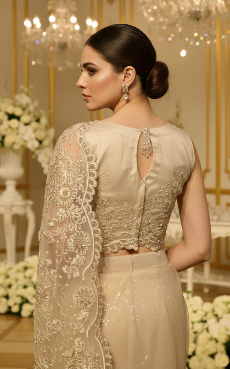 Net Embroidered Saree