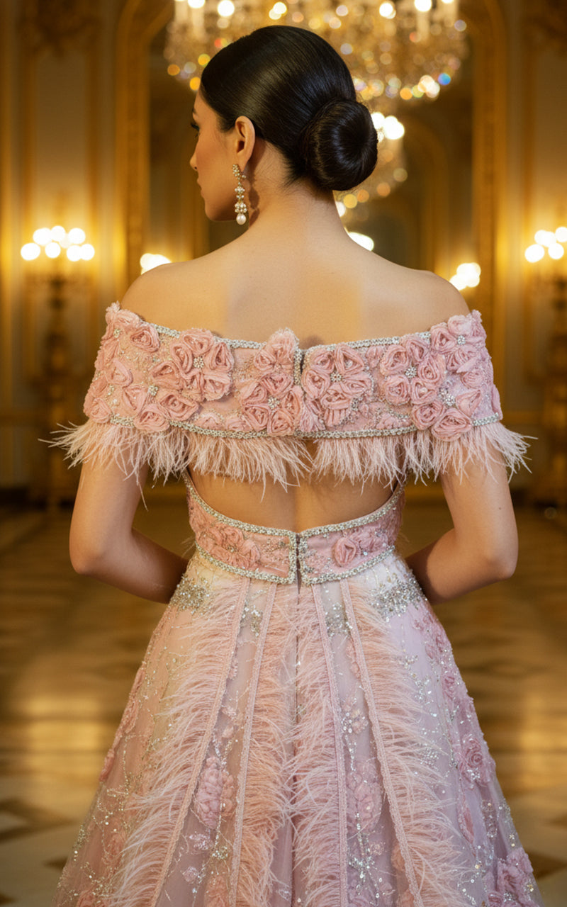 Embroidered Blouse With Lehenga