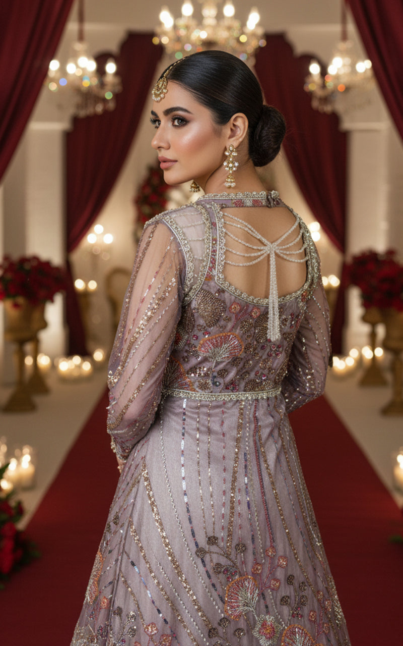 Embroidered Dress With Skirt And Dupatta