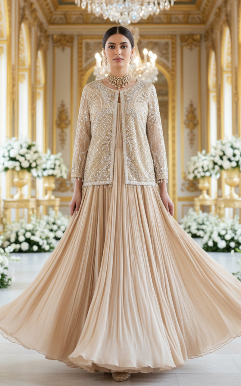 Embroidered Jacket With Maxi