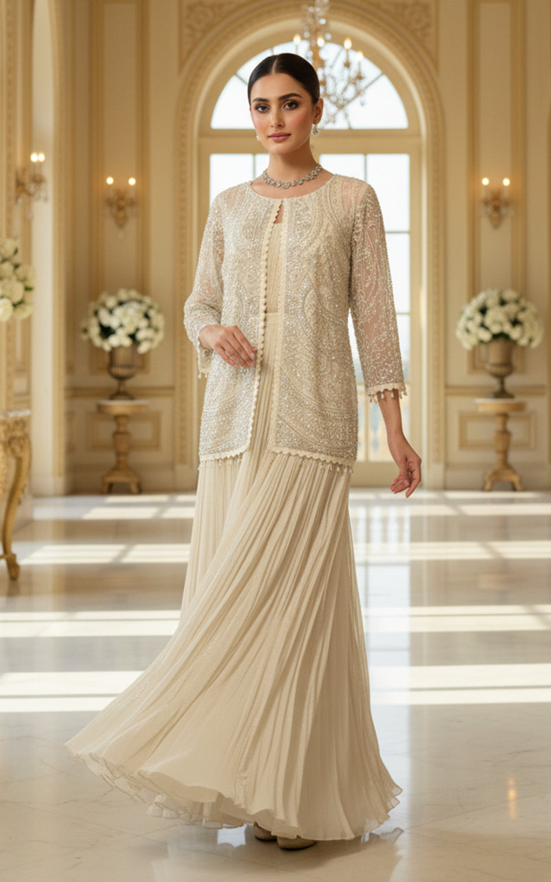 Embroidered Jacket With Maxi