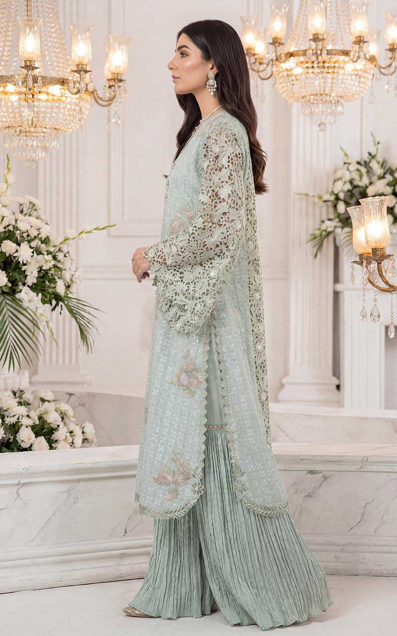 Embroidered Jacket With Gharara