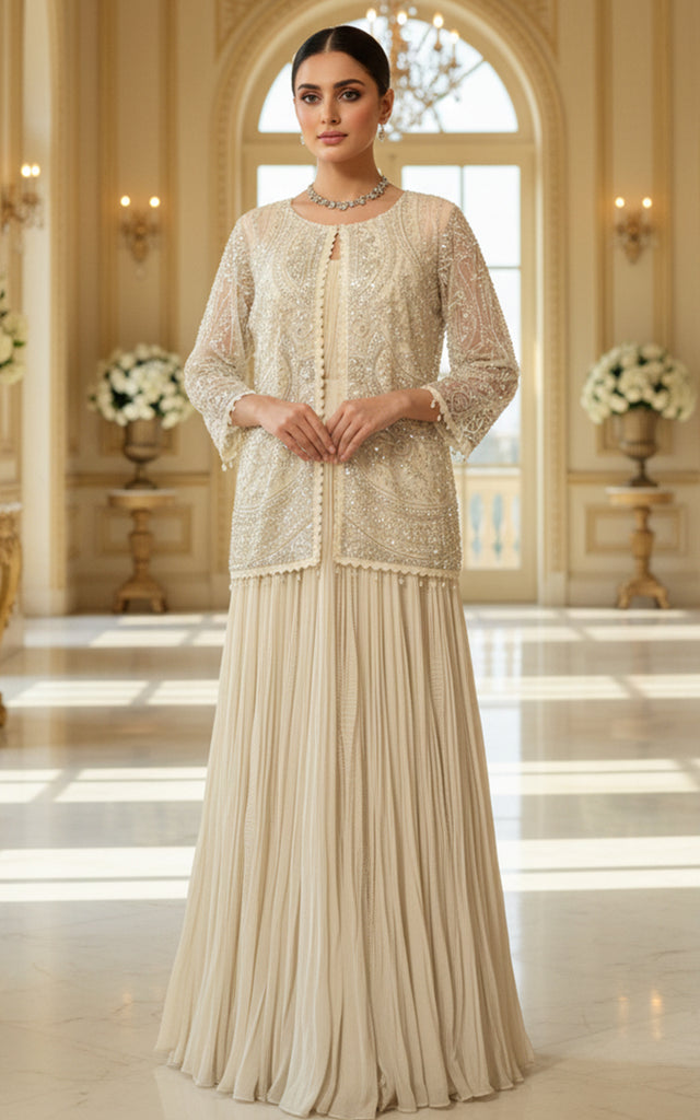 Embroidered Jacket With Maxi