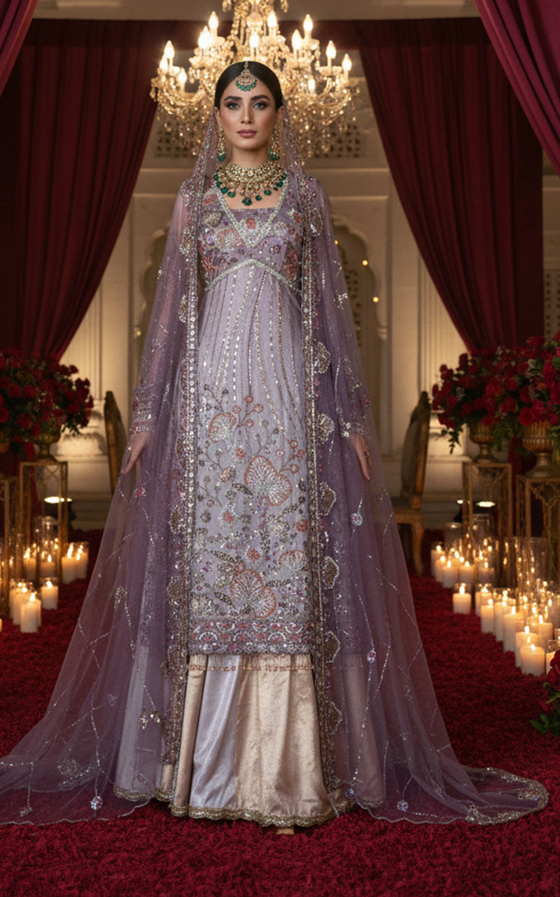 Embroidered Dress With Skirt And Dupatta