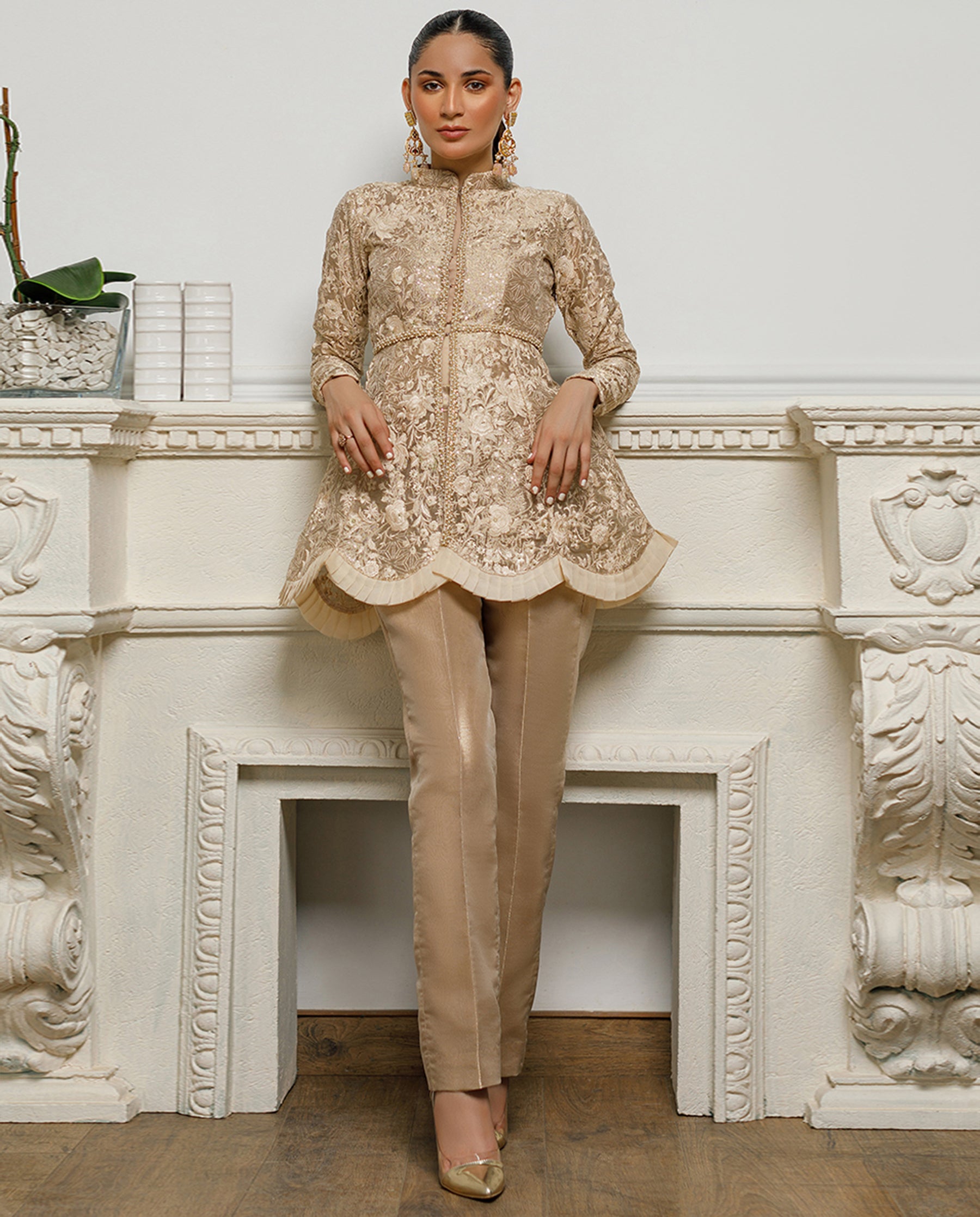 Embroidered Peplum