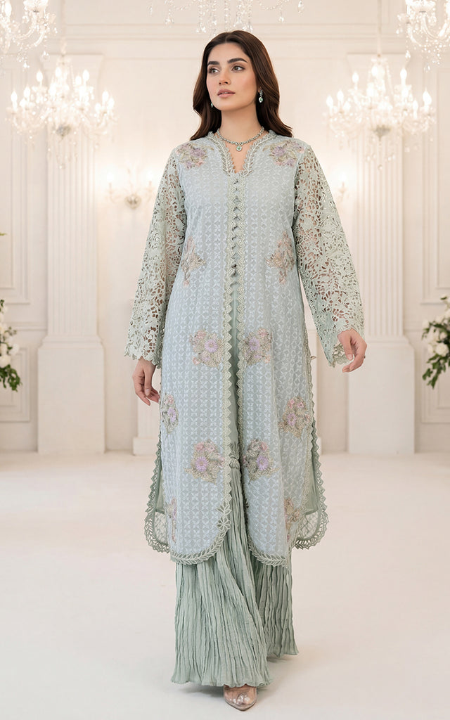 Embroidered Jacket With Gharara