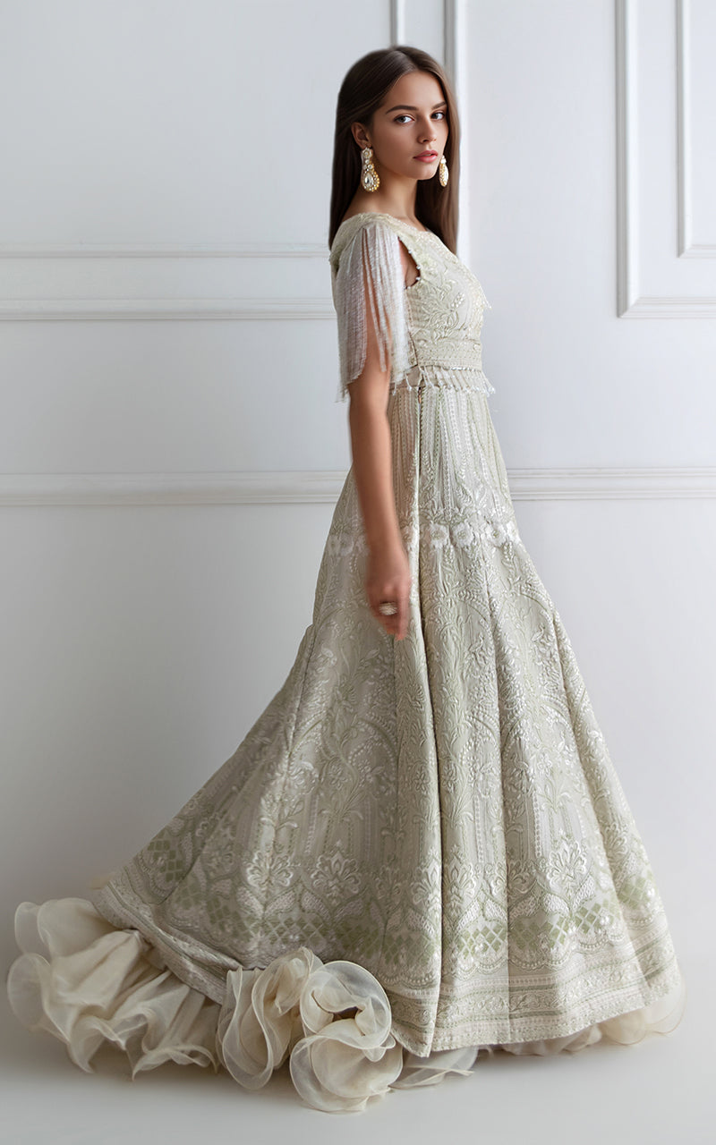 Embroidered Blouse With Lehenga