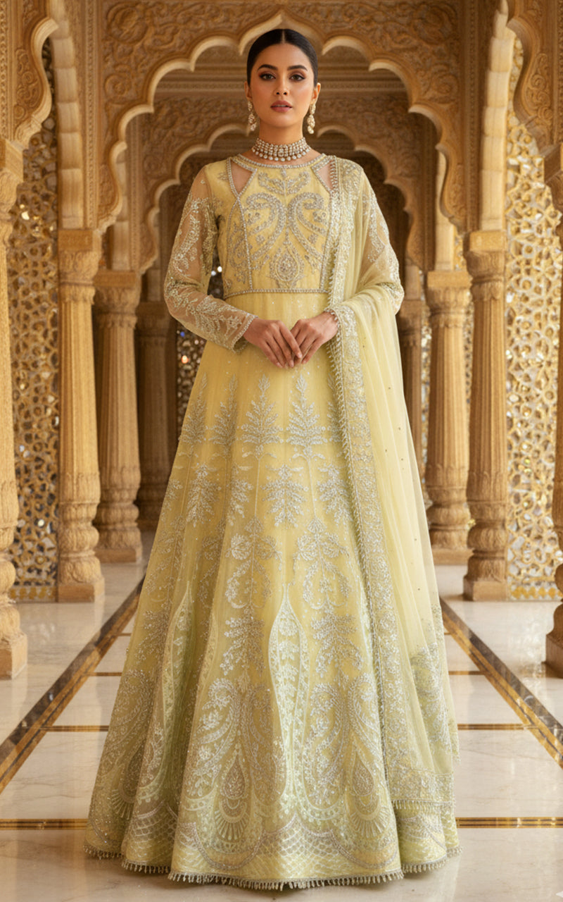 Embroidered Maxi With Duaptta