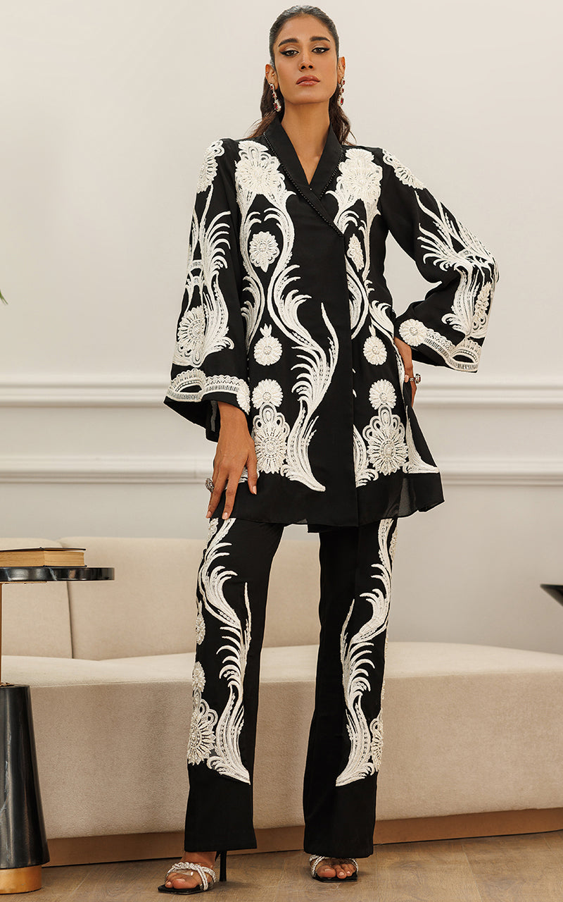 Embroidered Jacket With Embroidered Trouser