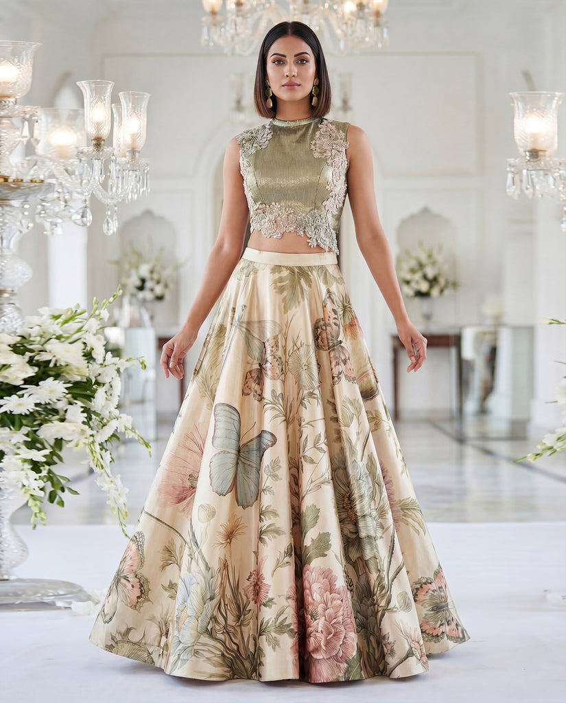 The Papillon Gardenia Lehenga Set