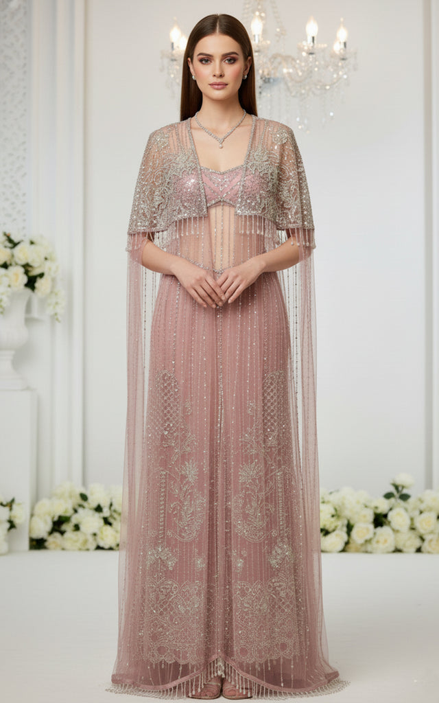 Embroidered Jacket with Dress