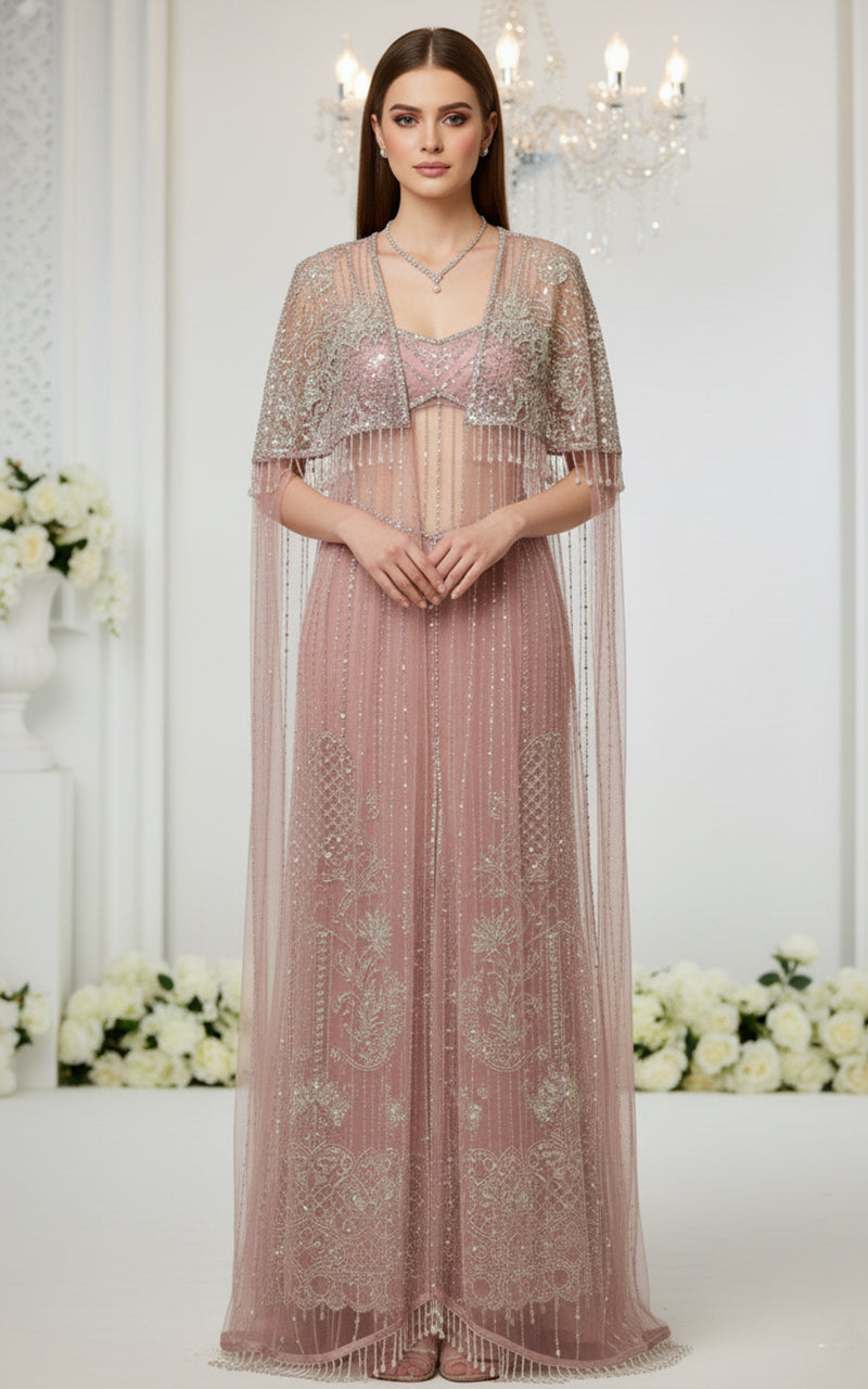 Embroidered Jacket with Dress