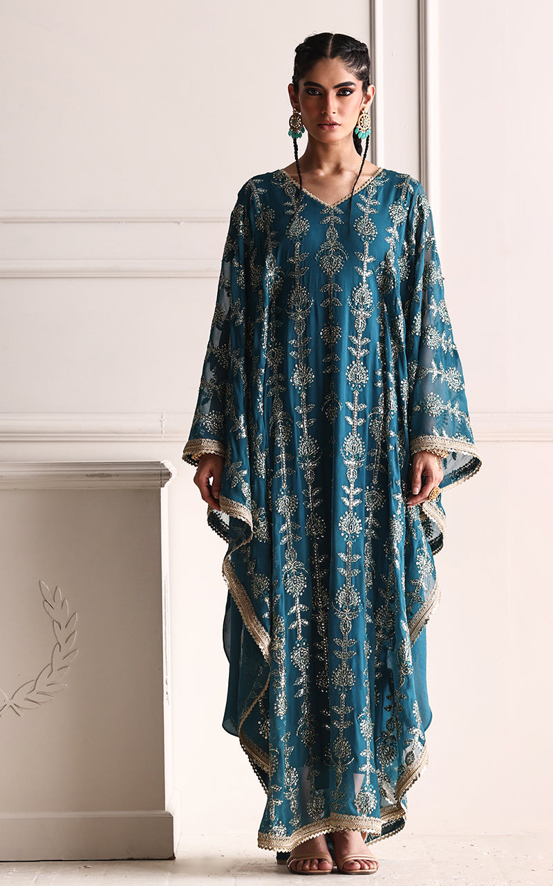 Teal Zariya Kaftan