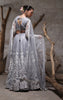 Net Embroidered Blouse With Lehenga And Dupatta