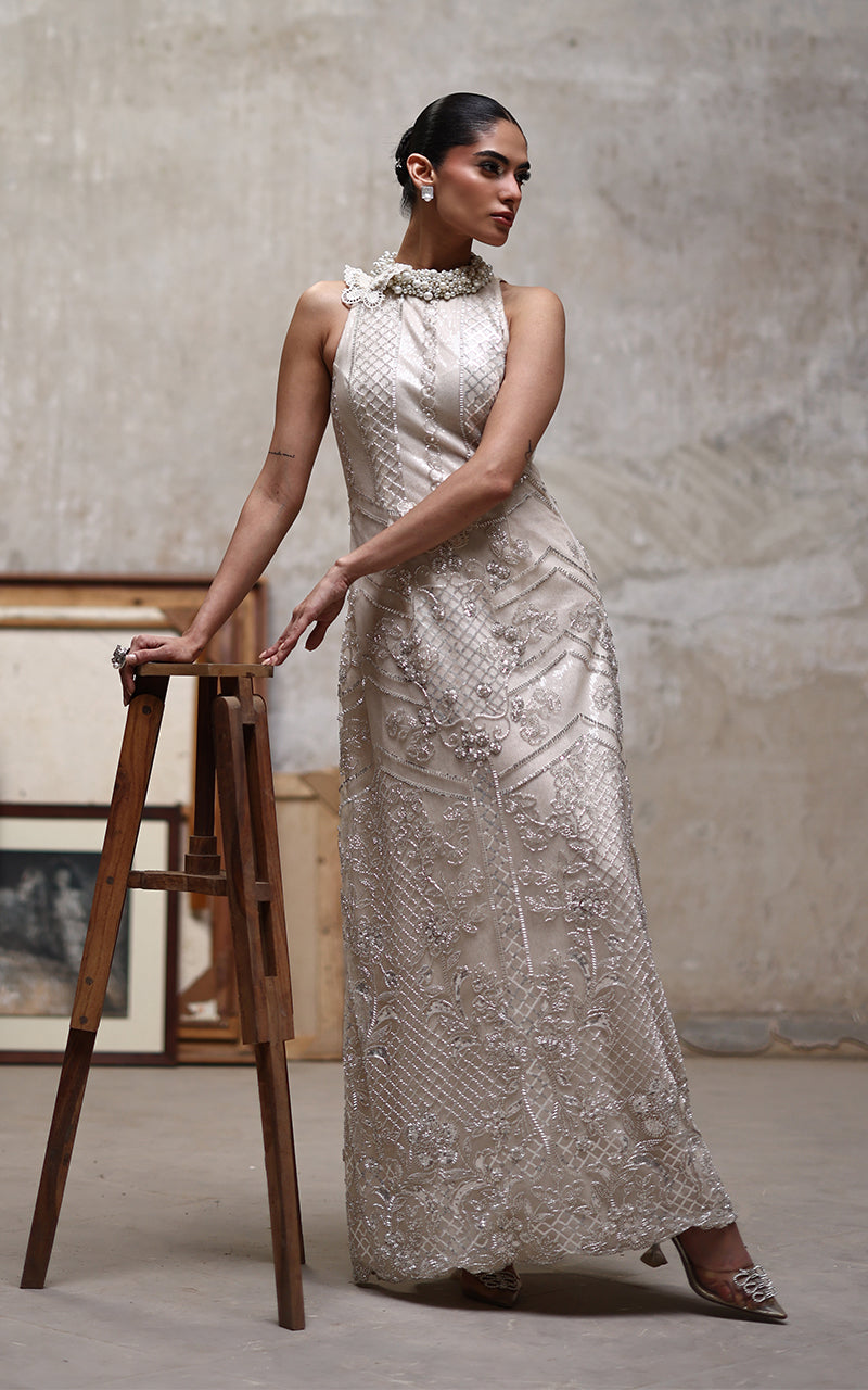 Net Embroidered Dress