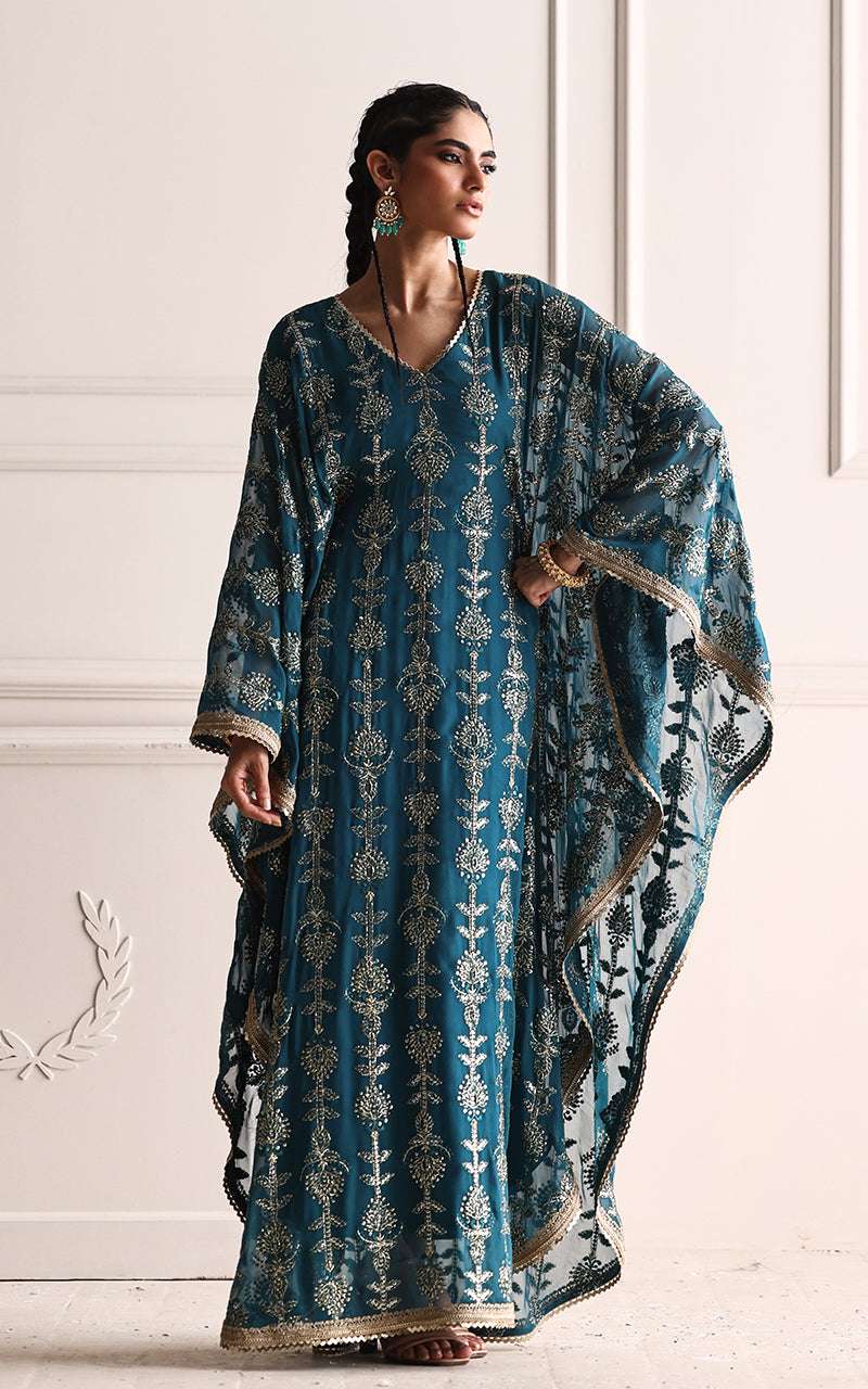 Teal Zariya Kaftan