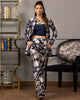 Unstitched Net Embroidered Jacket With Trouser
