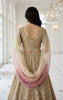 Unstitched Organza Embroidered Blouse With Lehenga