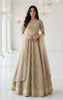Unstitched Organza Embroidered Blouse With Lehenga