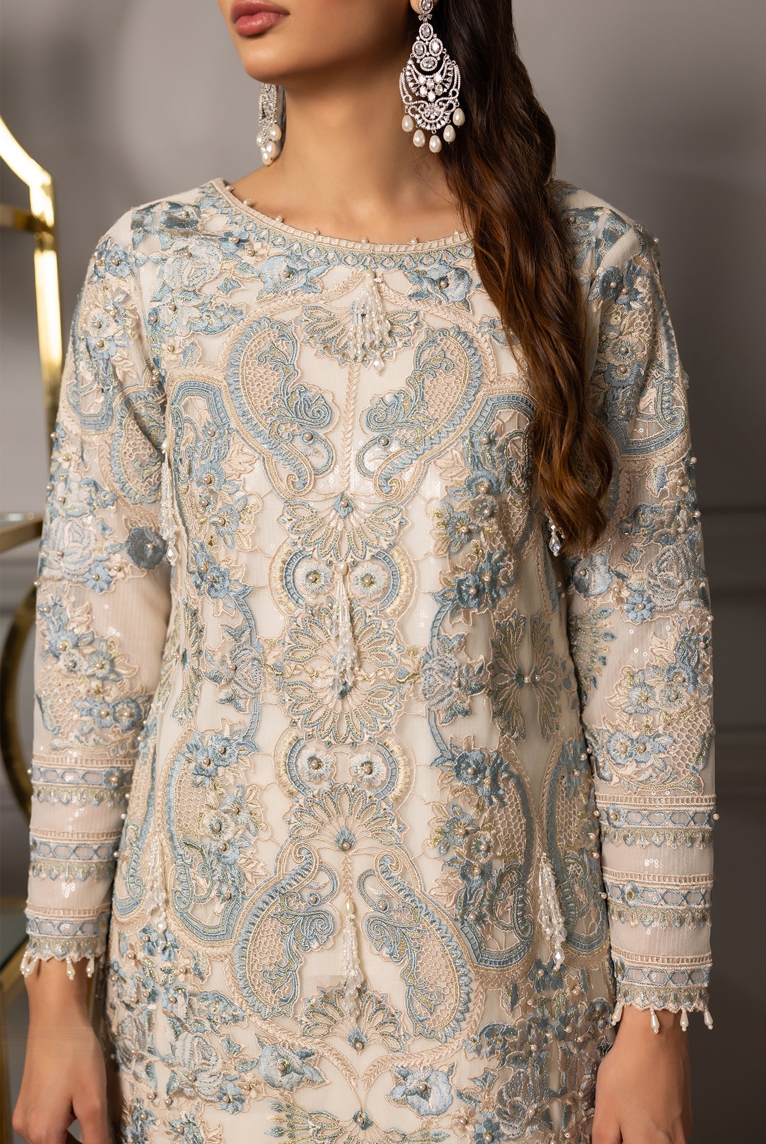 Embroidered Shirt With Gharara